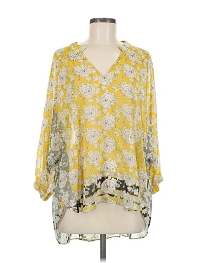 Pre-owned Cabi 3/4 Sleeve Blouse In Yellow