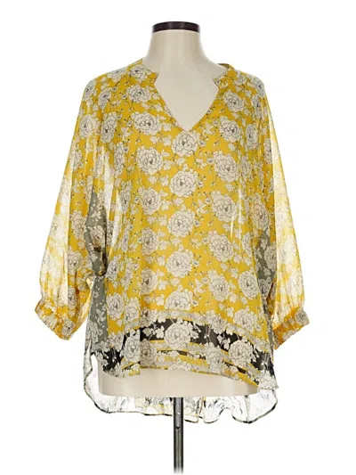 Pre-owned Cabi 3/4 Sleeve Blouse In Yellow