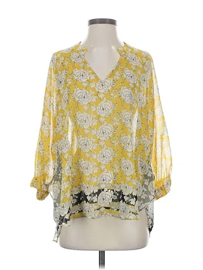 Pre-owned Cabi 3/4 Sleeve Blouse In Yellow