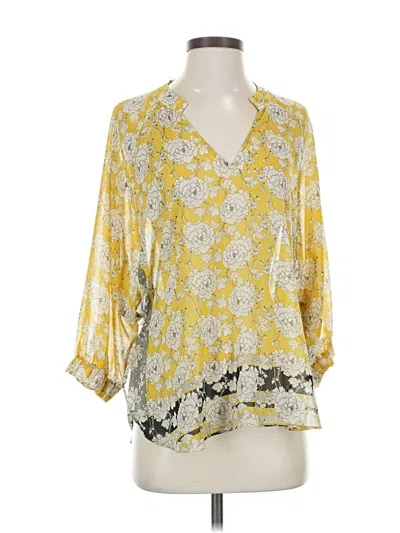 Pre-owned Cabi 3/4 Sleeve Blouse In Yellow