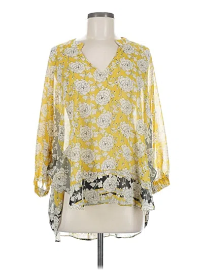 Pre-owned Cabi 3/4 Sleeve Blouse In Yellow