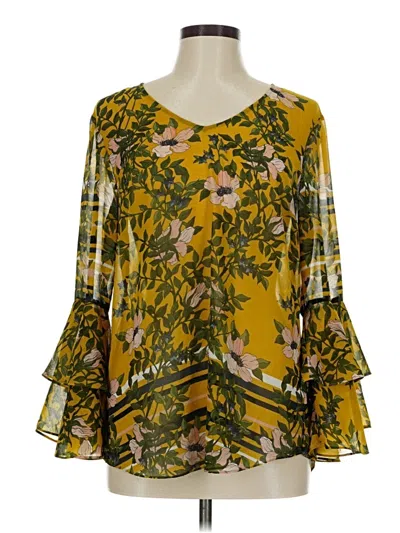 Pre-owned Cabi 3/4 Sleeve Blouse In Yellow