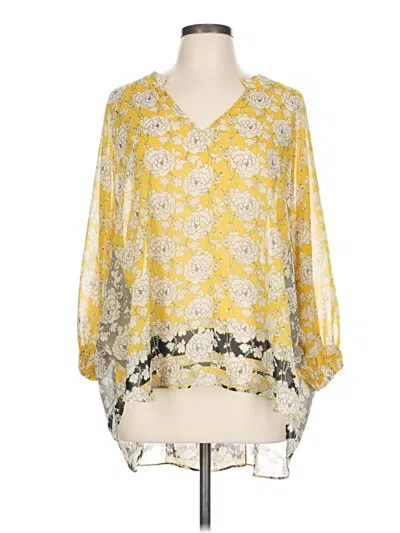 Pre-owned Cabi 3/4 Sleeve Blouse In Yellow