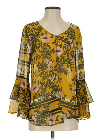 Pre-owned Cabi 3/4 Sleeve Blouse In Yellow