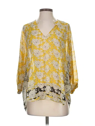 Pre-owned Cabi 3/4 Sleeve Blouse In Yellow