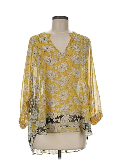 Pre-owned Cabi 3/4 Sleeve Blouse In Yellow