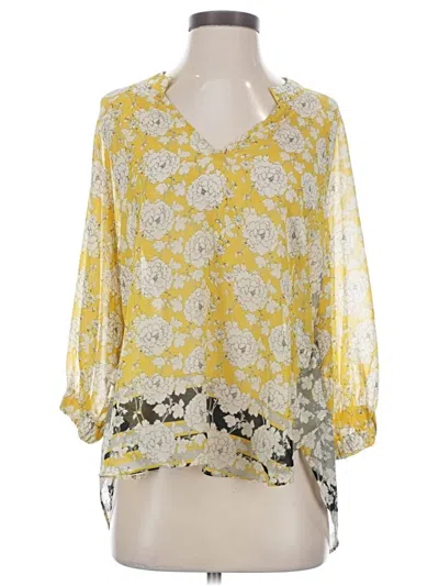 Pre-owned Cabi 3/4 Sleeve Blouse In Yellow