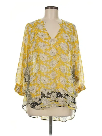 Pre-owned Cabi 3/4 Sleeve Blouse In Yellow