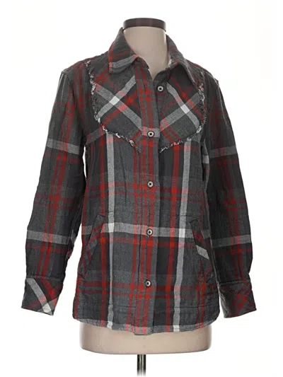 Pre-owned Cabi 3/4 Sleeve Button Down Shirt In Gray