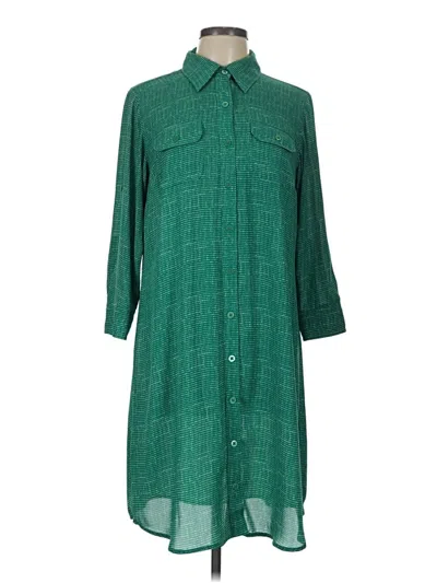 Pre-owned Cabi 3/4 Sleeve Button Down Shirt In Green