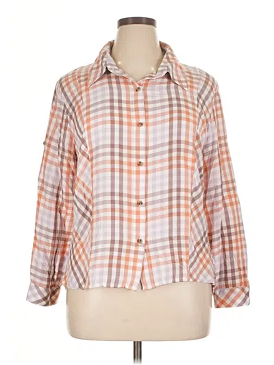 Pre-owned Cabi 3/4 Sleeve Button Down Shirt In Orange