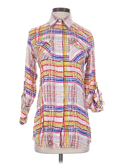 Pre-owned Cabi 3/4 Sleeve Button Down Shirt In Purple
