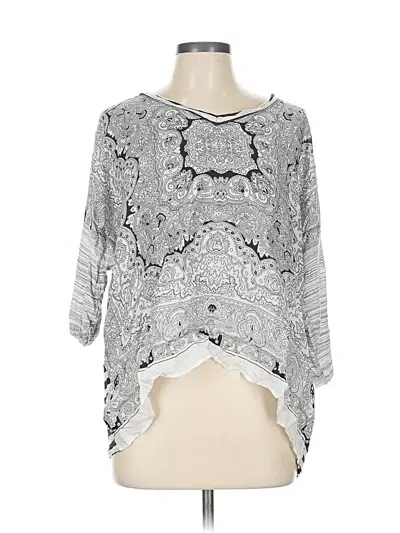 Pre-owned Cabi 3/4 Sleeve T-shirt In Silver