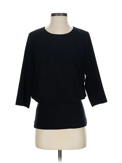 Pre-owned Cabi 3/4 Sleeve Top Black Boatneck Tops