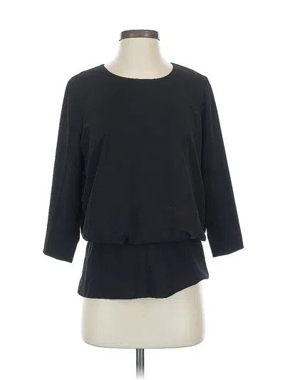 Pre-owned Cabi 3/4 Sleeve Top Black Boatneck Tops