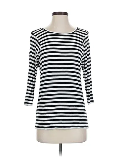 Pre-owned Cabi 3/4 Sleeve Top Black Boatneck Tops