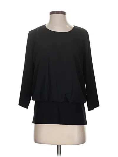 Pre-owned Cabi 3/4 Sleeve Top Black Boatneck Tops