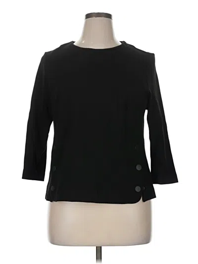 Pre-owned Cabi 3/4 Sleeve Top Black Boatneck Tops
