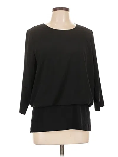 Pre-owned Cabi 3/4 Sleeve Top Black Boatneck Tops