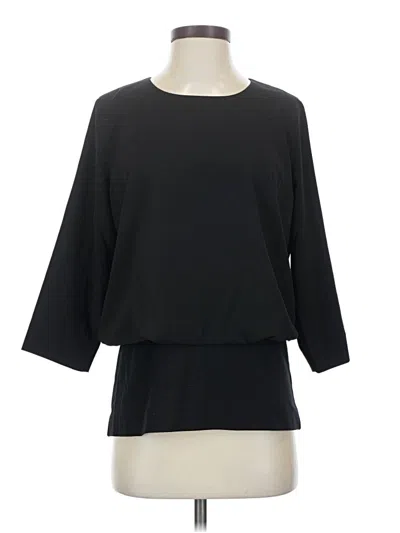 Pre-owned Cabi 3/4 Sleeve Top Black Boatneck Tops