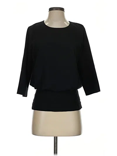 Pre-owned Cabi 3/4 Sleeve Top Black Boatneck Tops