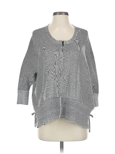 Pre-owned Cabi 3/4 Sleeve Top Gray Keyhole Neckline Tops