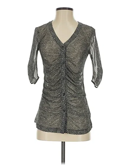 Pre-owned Cabi 3/4 Sleeve Top Gray Sweetheart Neckline Tops