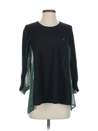 Pre-owned Cabi 3/4 Sleeve Top Green Crew Neck Tops