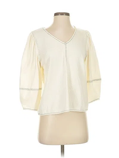 Pre-owned Cabi 3/4 Sleeve Top Ivory V Neck Tops In White