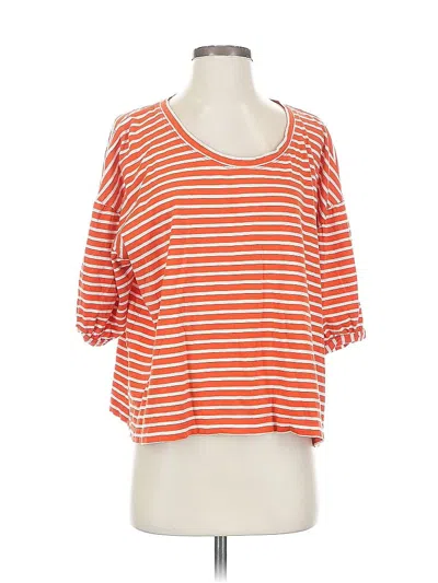 Pre-owned Cabi 3/4 Sleeve Top Orange Scoop Neck Tops