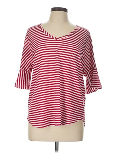 Pre-owned Cabi 3/4 Sleeve Top Red Scoop Neck Tops
