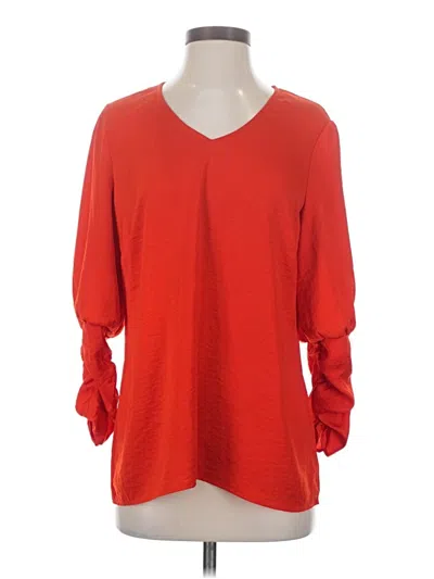 Pre-owned Cabi 3/4 Sleeve Top Red V Neck Tops