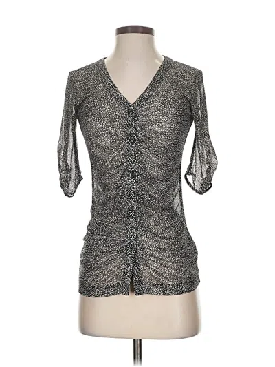 Pre-owned Cabi 3/4 Sleeve Top Silver Sweetheart Neckline Tops