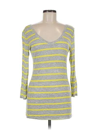 Pre-owned Cabi 3/4 Sleeve Top Yellow Sweetheart Neckline Tops