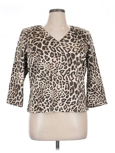 Pre-owned Cabi 3/4 Sleeve T-shirt In Brown