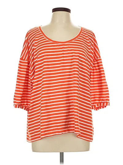 Pre-owned Cabi 3/4 Sleeve T-shirt In Orange