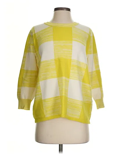 Pre-owned Cabi 3/4 Sleeve T-shirt In Yellow