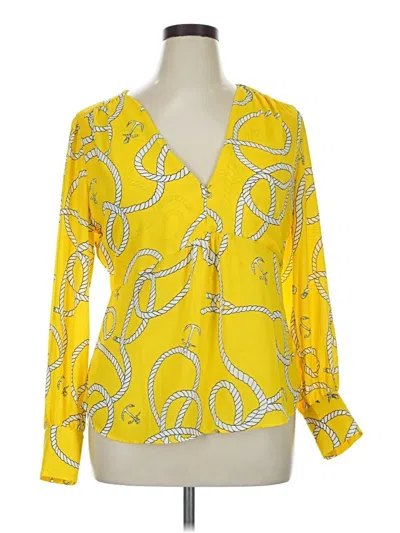 Pre-owned Cabi 3/4 Sleeve T-shirt In Yellow