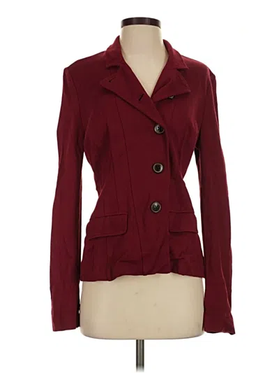 Pre-owned Cabi Blazer Jacket In Burgundy