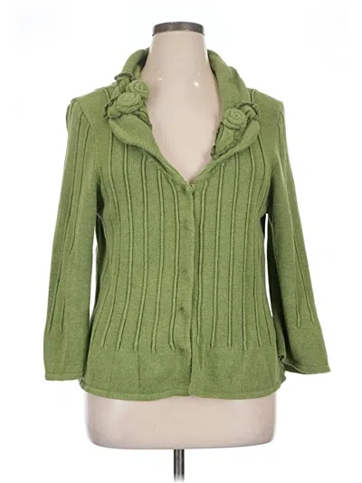 Pre-owned Cabi Cardigan Sweater In Green