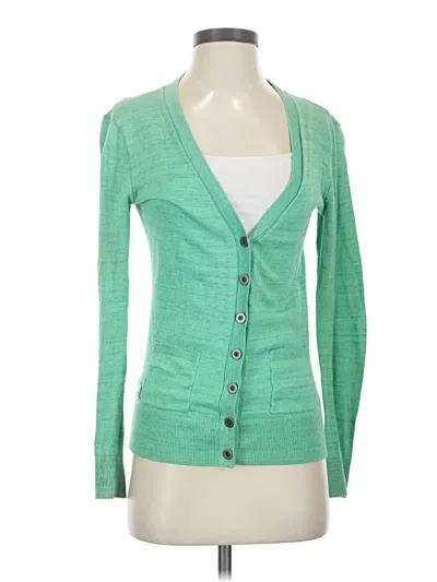 Pre-owned Cabi Cardigan Sweater In Green