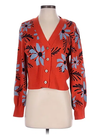 Pre-owned Cabi Cardigan Sweater In Orange