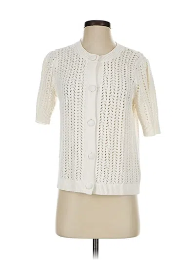 Pre-owned Cabi Cardigan Sweater In White