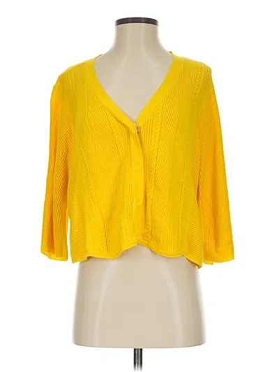 Pre-owned Cabi Cardigan Sweater In Yellow