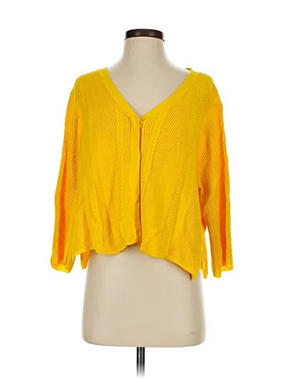 Pre-owned Cabi Cardigan Sweater In Yellow