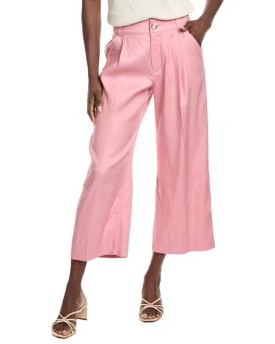 Cabi Cruise Linen-blend Crop Pant In Pink