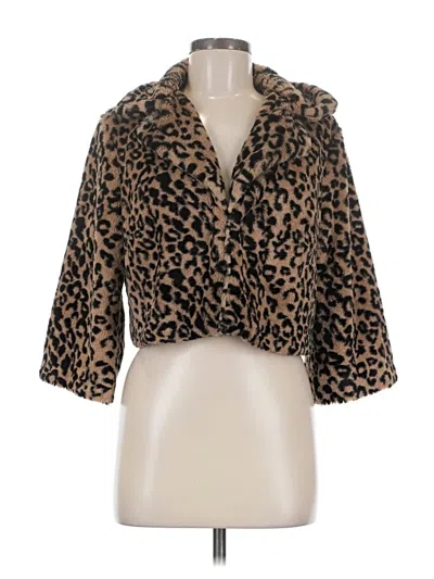 Pre-owned Cabi Faux Fur Jacket In Brown