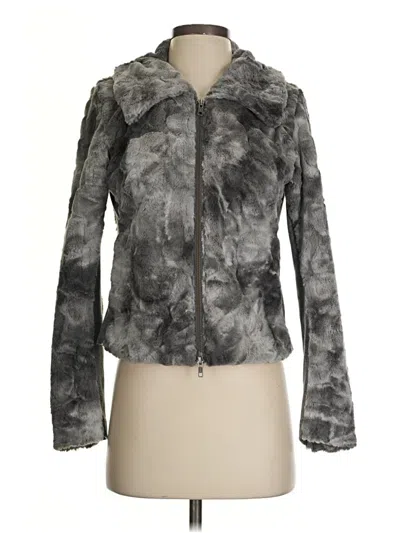 Pre-owned Cabi Faux Fur Jacket In Gray