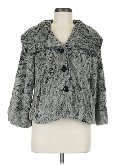 Pre-owned Cabi Faux Fur Jacket In Gray