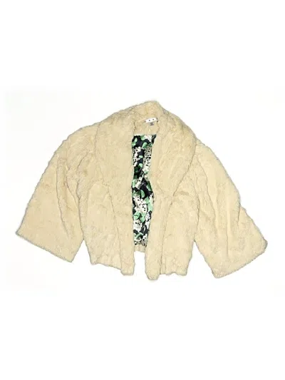 Pre-owned Cabi Faux Fur Jacket In White